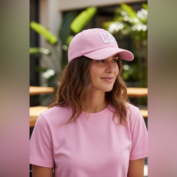 California Embroidered Cotton Baseball Cap - Pink - Picture 3 of 7
